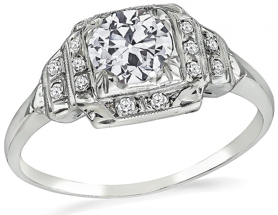 Art Deco 0.50ct Diamond Engagement Ring - image 1