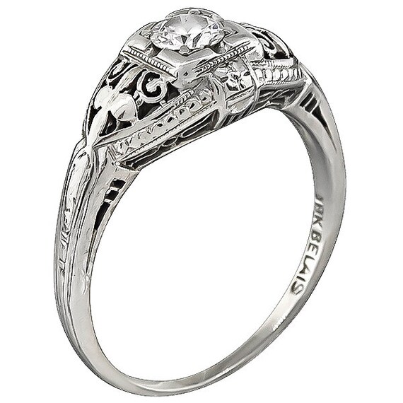 Edwardian 0.20ct Diamond Engagement Ring - image 3