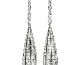 Estate Platinum 5.21ct Diamond Drop Earrings
