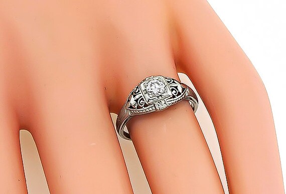 Edwardian 0.20ct Diamond Engagement Ring - image 2