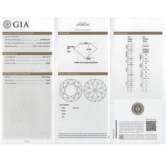 Antique Art Deco Gia Certified 1.55ct Circular Br… - image 4