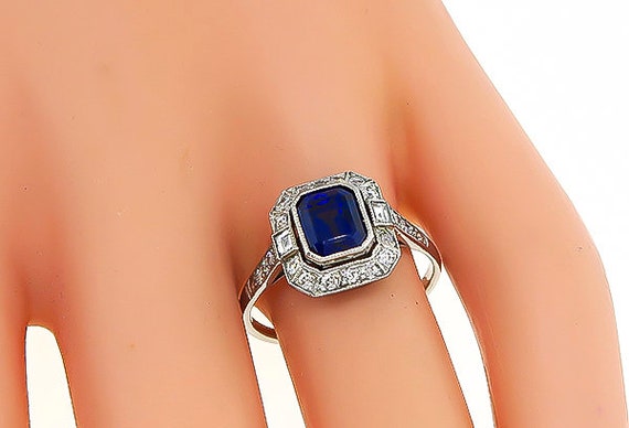Estate 1.40ct Sapphire Engagement Ring - image 2