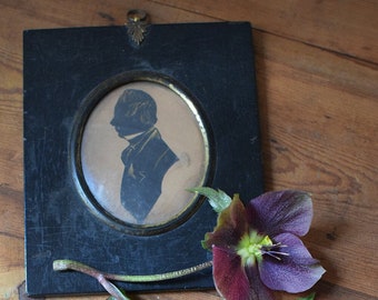 Vintage Victorian Silhouette English Gentleman Cut Paper Profile