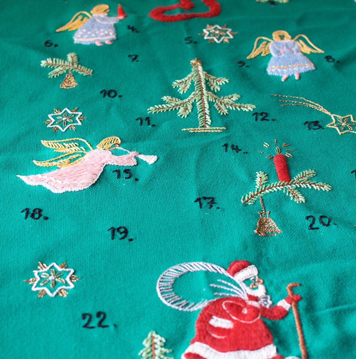 Vintage Christmas Advent Calendar Embroidery Kit Nearly Etsy