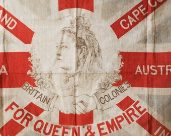 Vintage Queen Victoria Jubilee Union Jack Parade Flag 1897
