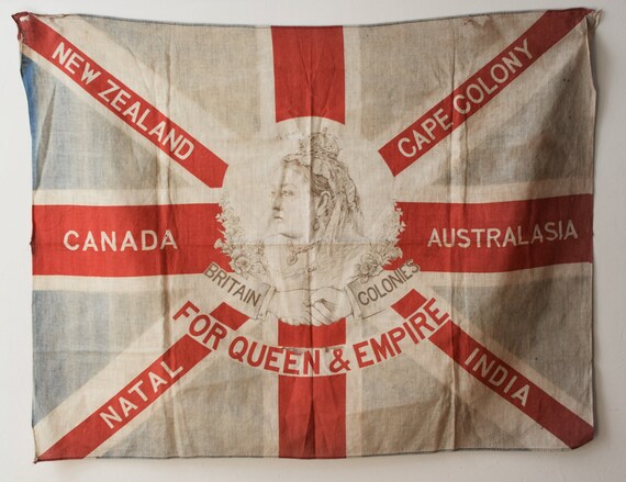 Vintage Queen Victoria Jubilee Union Jack Parade Flag 1897