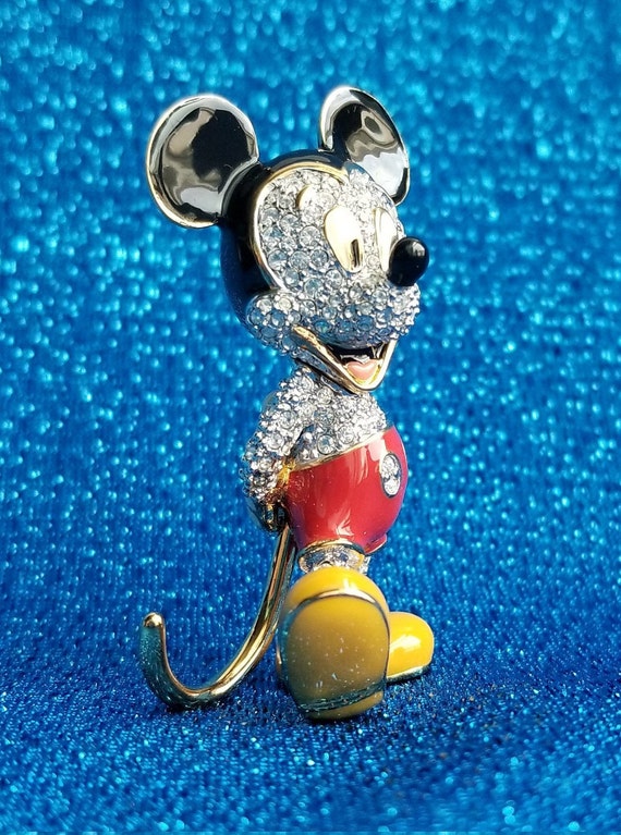 Vintage Arribas Disney Mickey Mouse Figurine, Swarovski Crystals