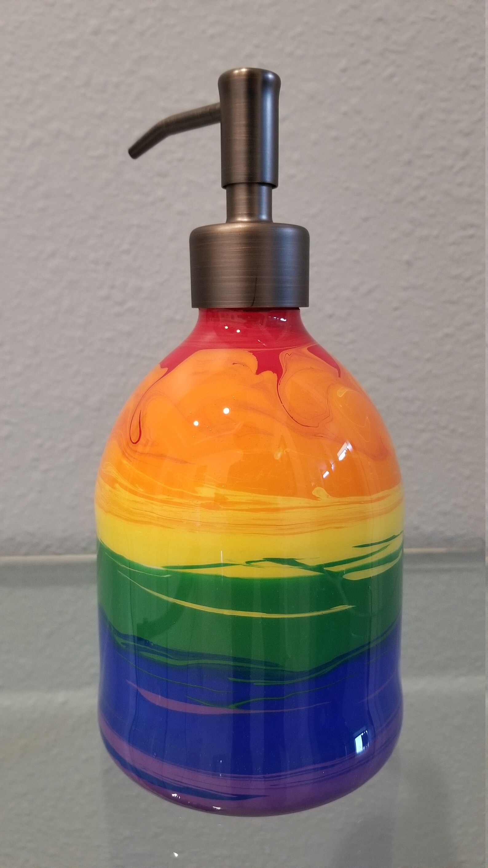 Rainbow Colors Soap Dispenser Lotion Bottle Hand Painted Etsy