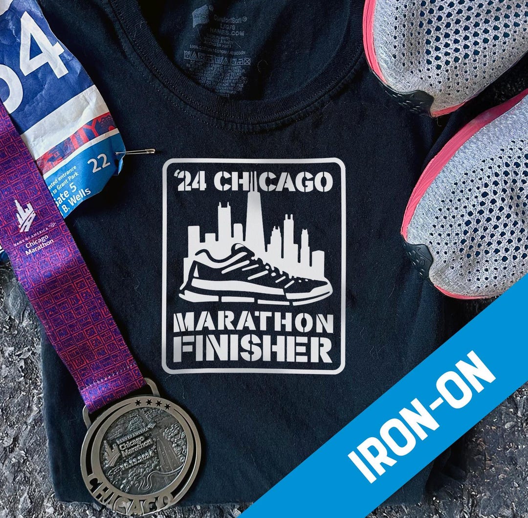 IRONON 2024 Chicago Marathon Finisher, Heat Transfer Vinyl Ironon SVG