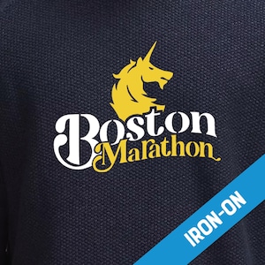 IRON-ON Boston Marathon Iron-On Vinyl svg – Unicorn Heat Transfer for Runners | DIY Shirt, Bra, Shorts, Bag, Tank - Marathon 26.2 Gift