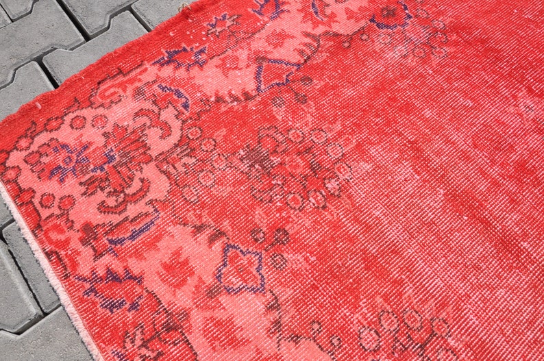 6x10 Turkish Rug / Oushak Boho Decor Turkey Red Carpet for Etsy