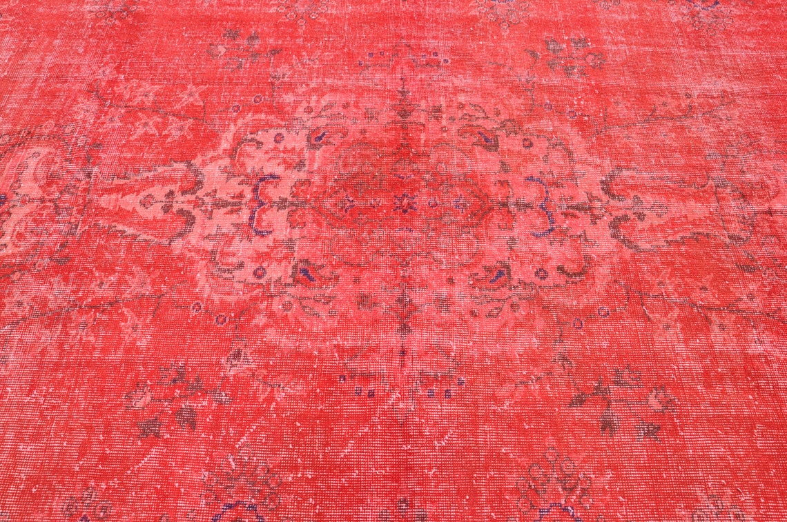 6x10 Turkish Rug / Oushak Boho Decor Turkey Red Carpet for Etsy