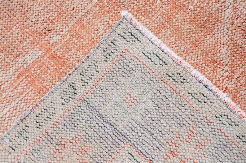 5x8 Orange Green Rug / Vintage Turkish Home Floor Rugs / Etsy