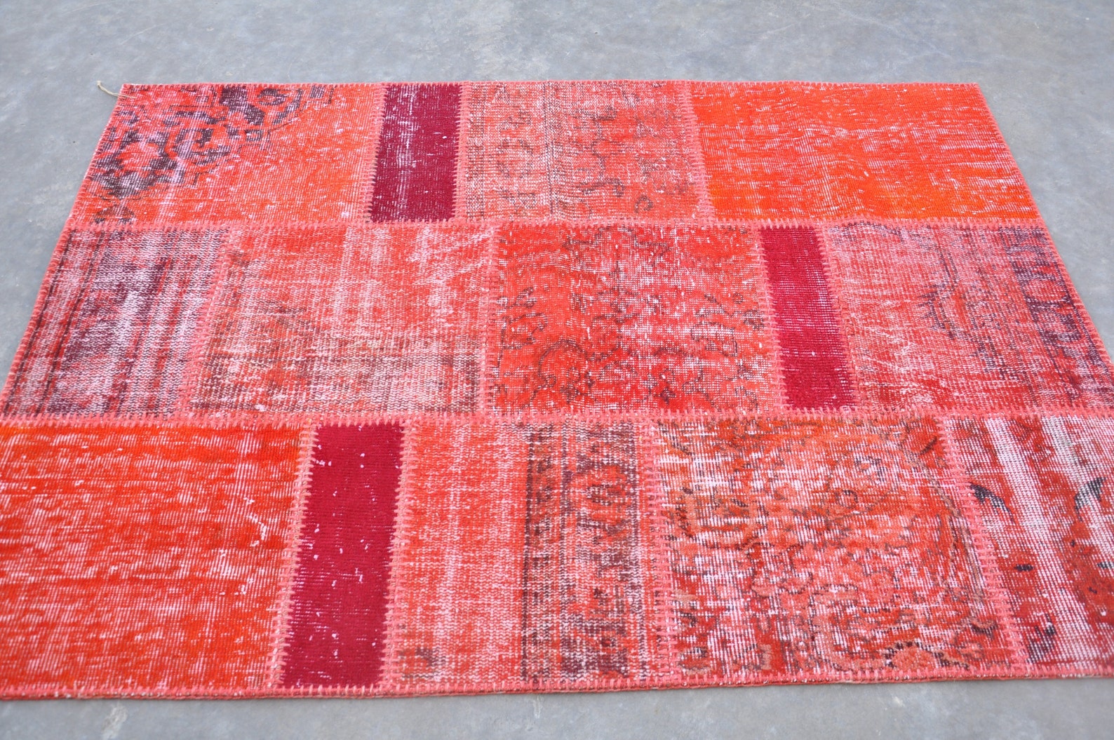 Handmade Patchwork Rug 4.0x5.6 / Turkish Vintage Rug / Home | Etsy