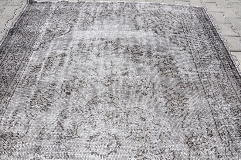 6x9 Turkish Oushak Rug / Grey Turkey Rugs / Vintage Decorative Etsy
