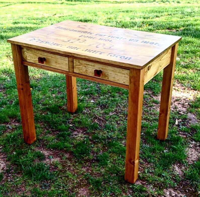 Custom Built Writing Desk Small Sized With Drawers Petite Finished Rustic Student Children S