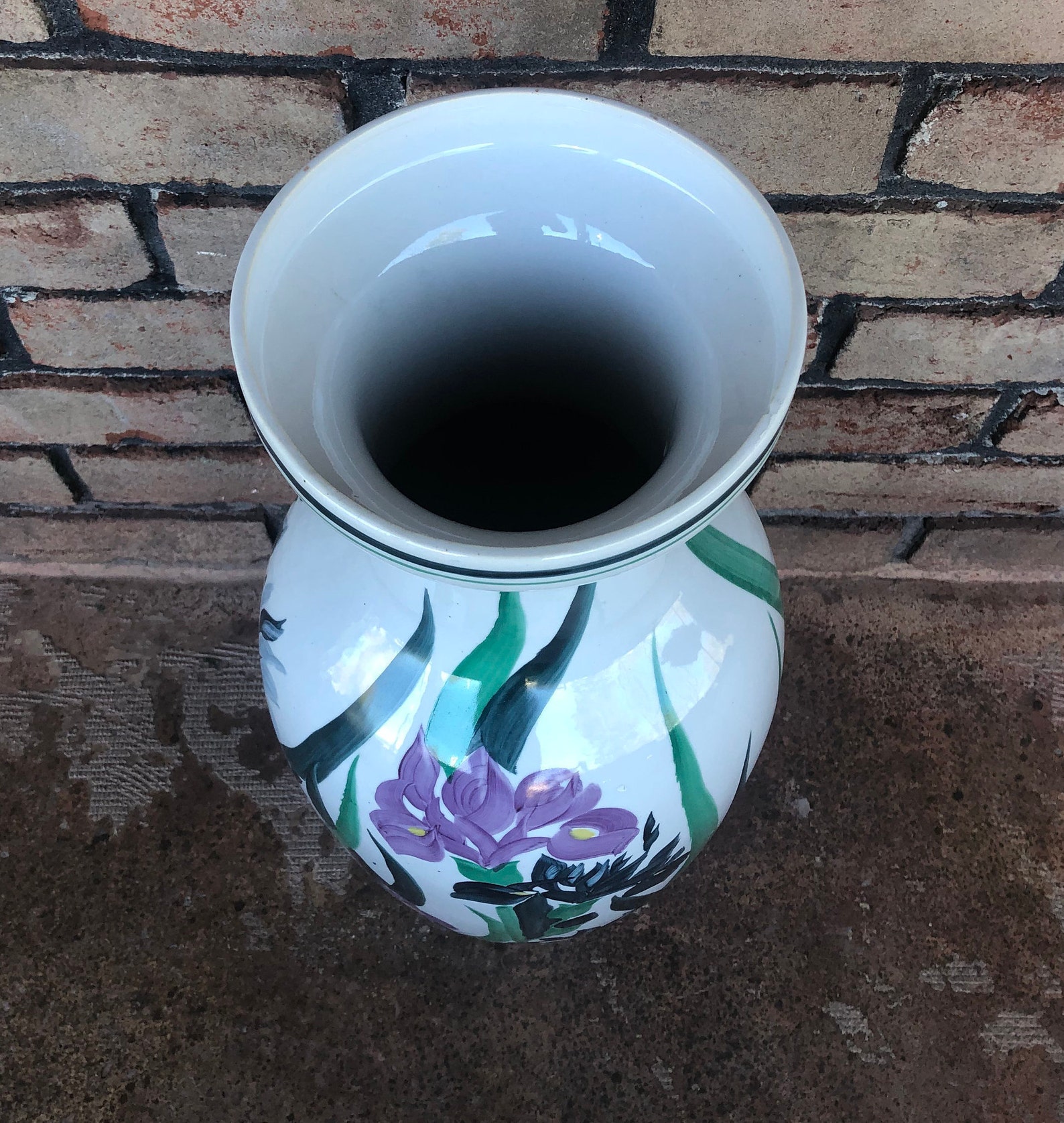 Large Vintage Floor Vase Iris Vase Oversized Vase Ceramic Etsy