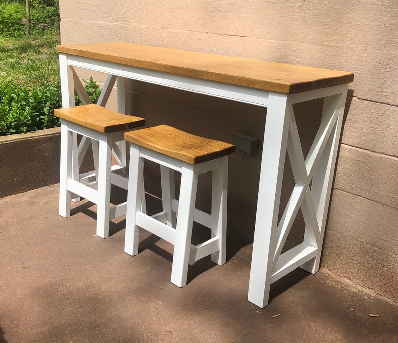 Custom Console Bar Table X Leg Bar Table Sofa Table Rustic Etsy Canada