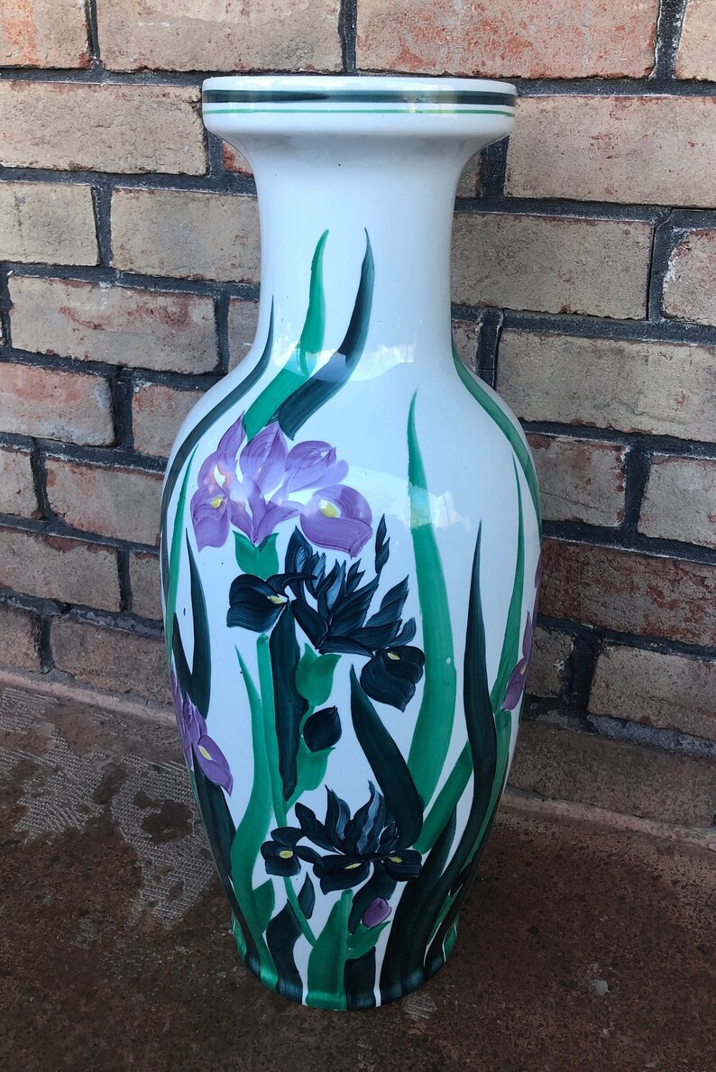 Large Vintage Floor Vase Iris Vase Oversized Vase Ceramic Etsy