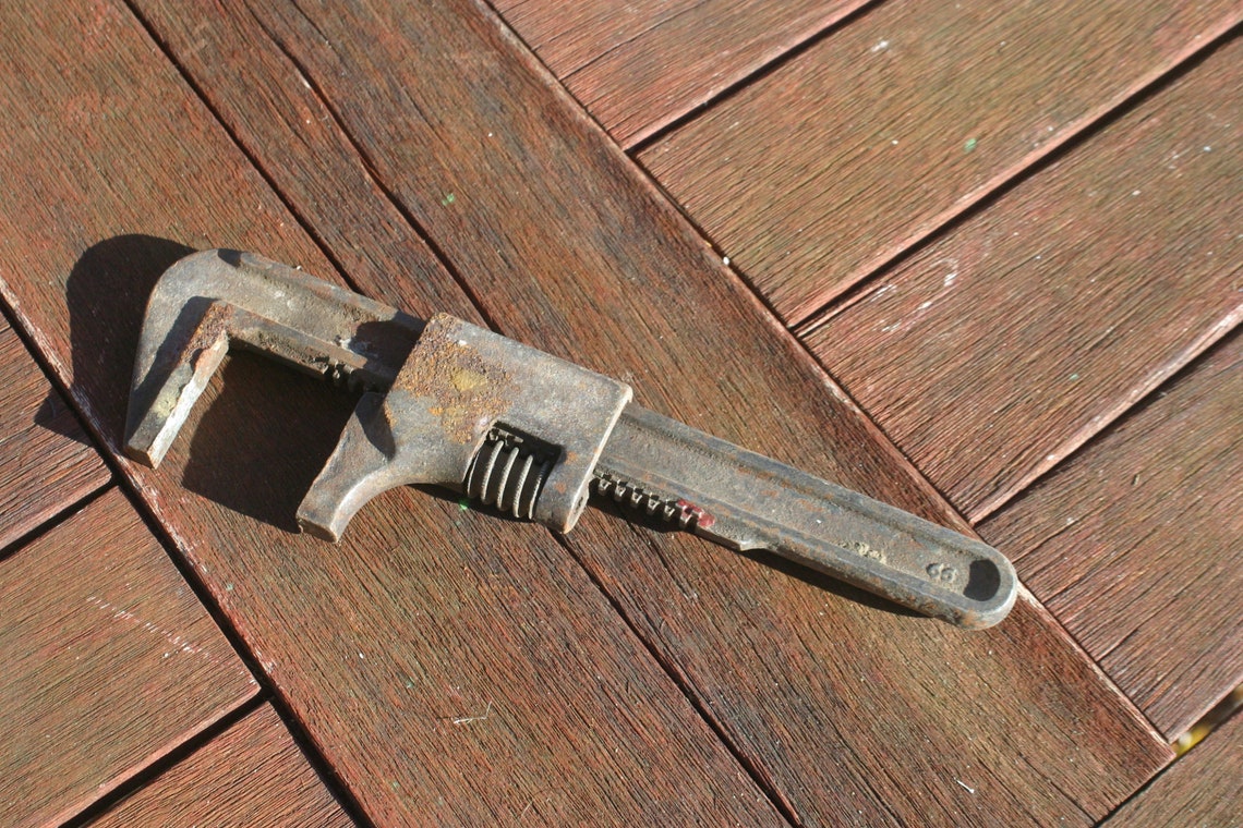 Antique Pipe Wrench Adjustable Wrench Antique Tools Hand Etsy