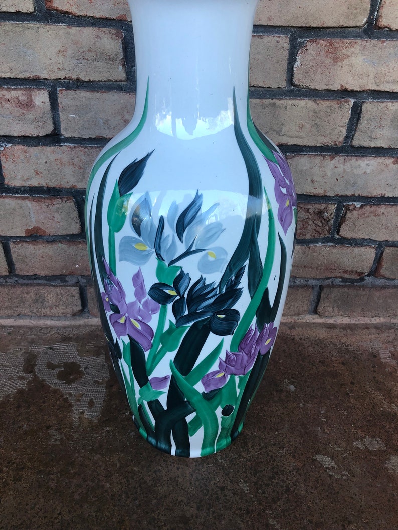 Large Vintage Floor Vase Iris Vase Oversized Vase Ceramic Etsy