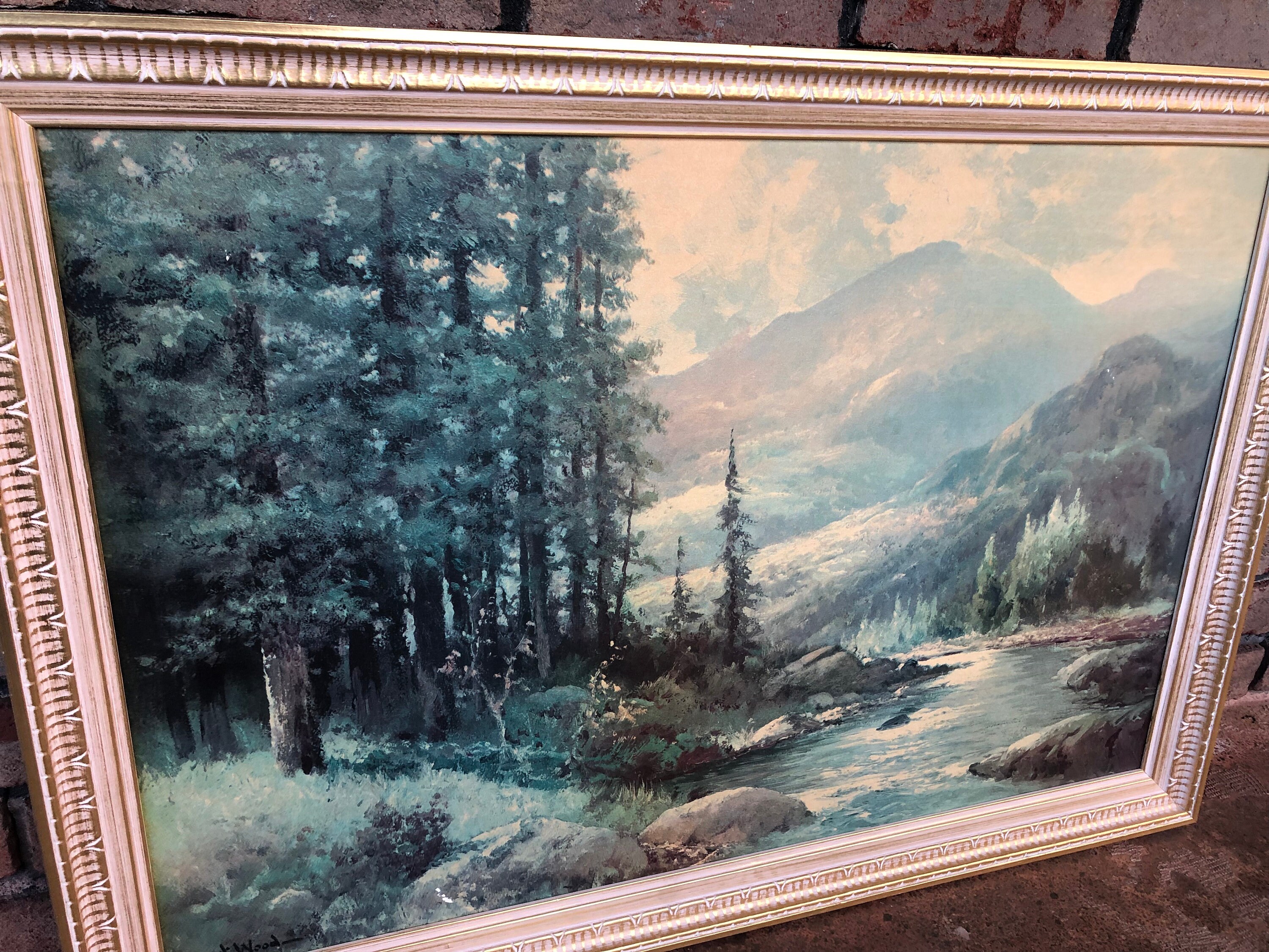 Robert Wood Framed Print Mountain Stream Vintage Framed Art Etsy
