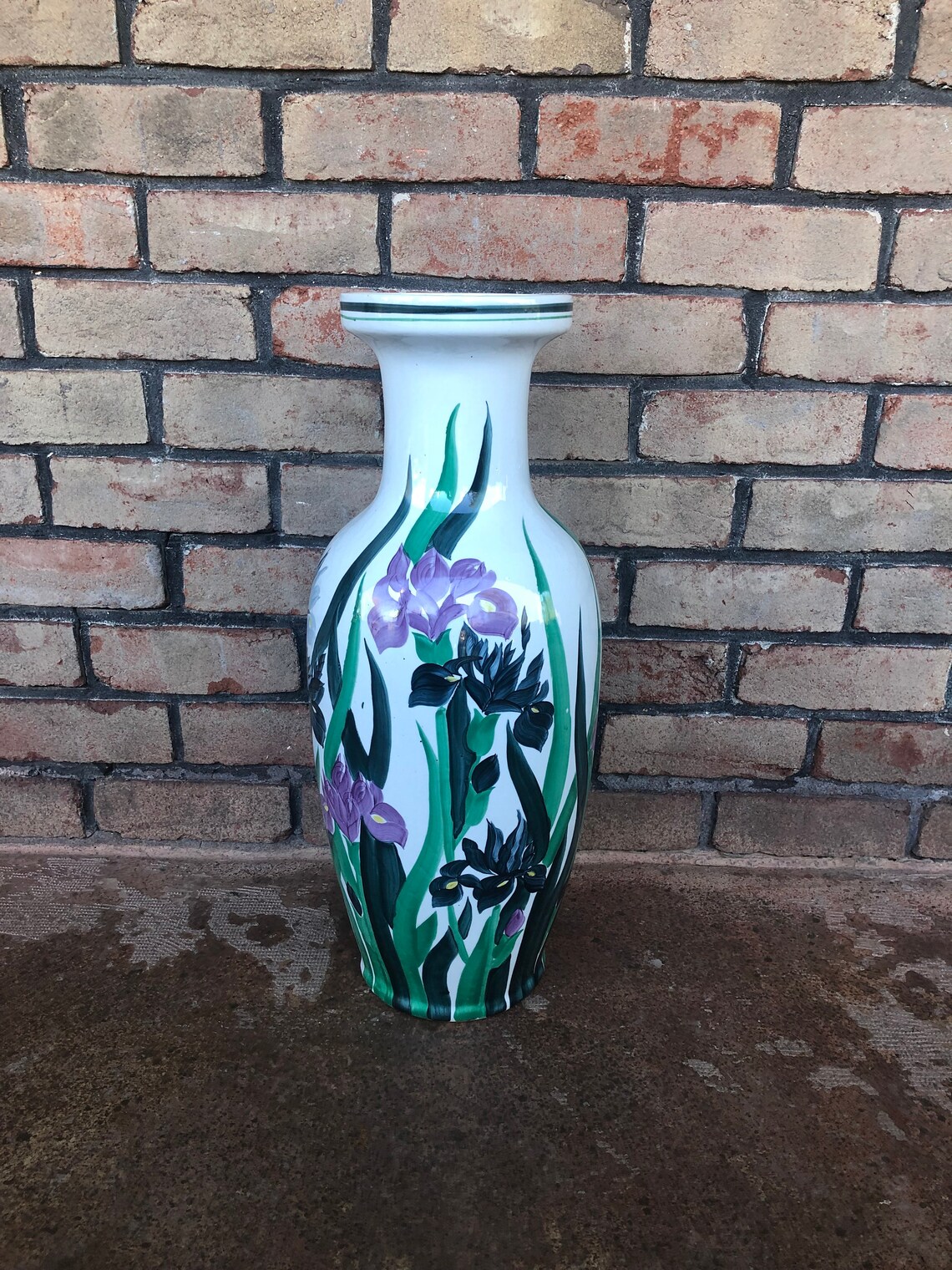 Large Vintage Floor Vase Iris Vase Oversized Vase Ceramic Etsy