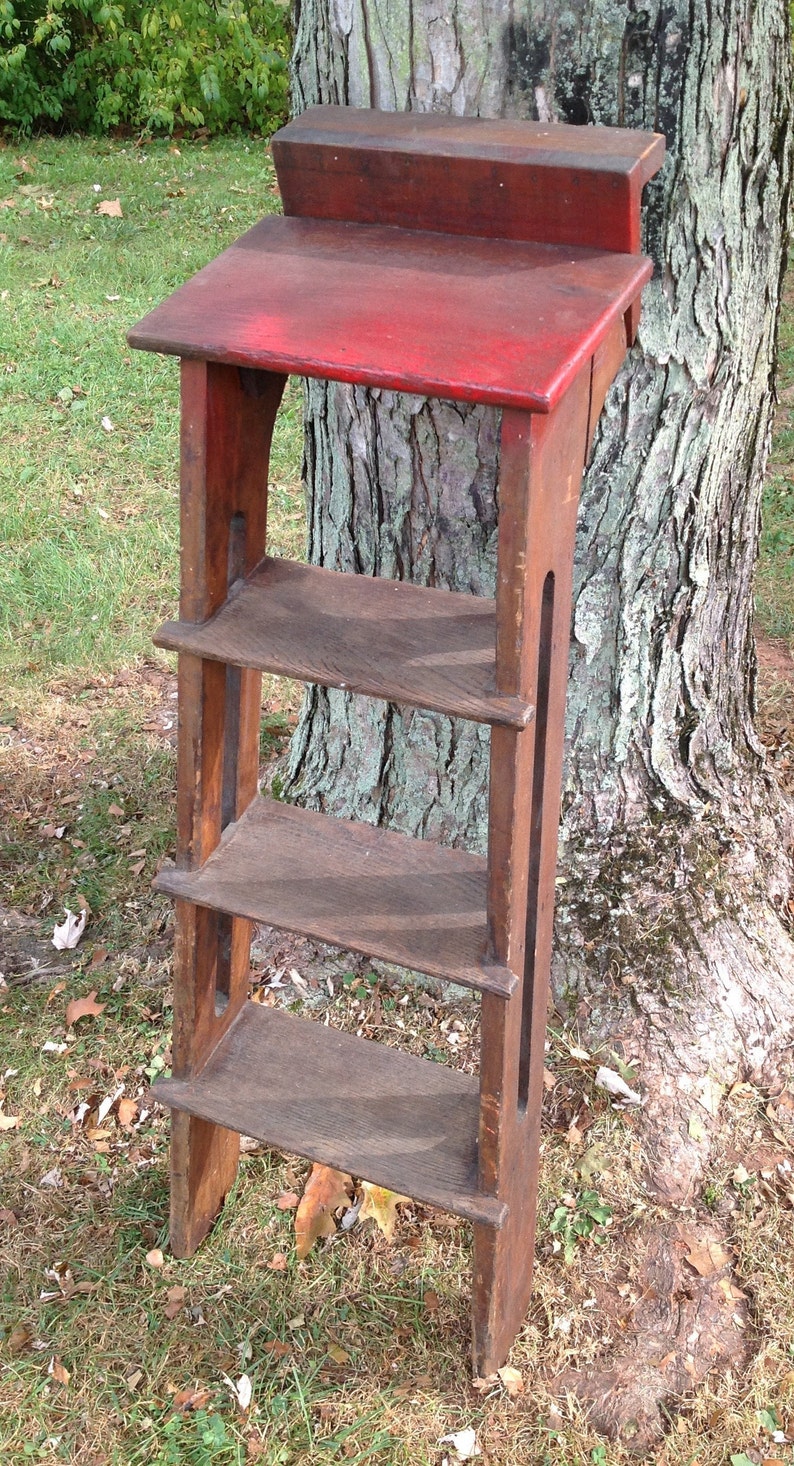 Vintage Wood Decorative Ladder Vintage Step Ladder Quilt Etsy