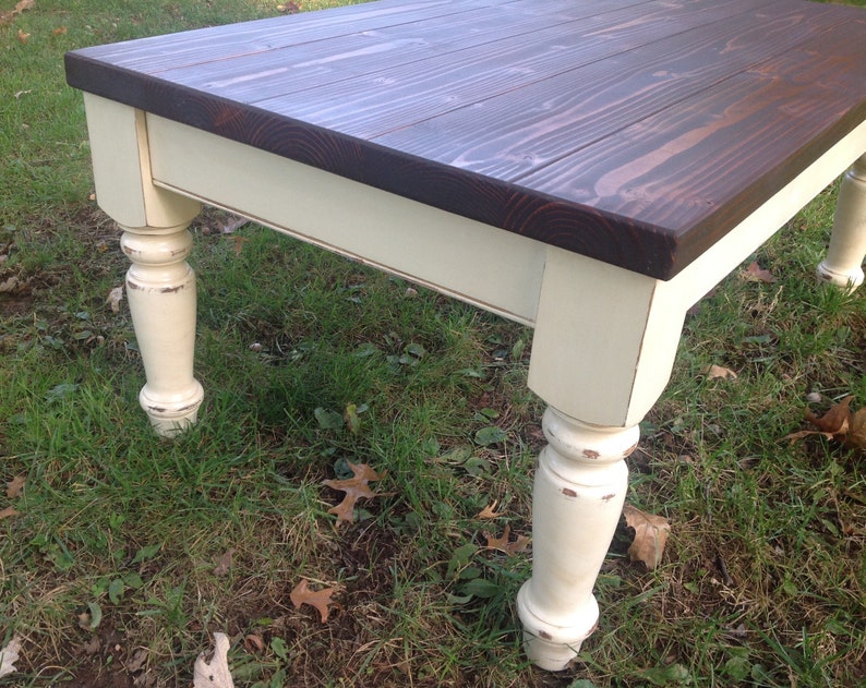 Custom Coffee Table Farm House Coffee Table Chunky Leg Etsy