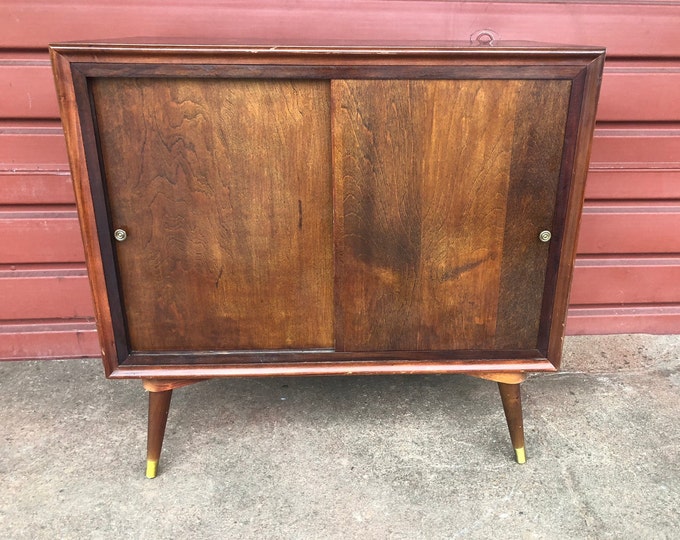 Vintage MCM Record Cabinet, 2 Door Cabinet, Record Storage Cabinet ...