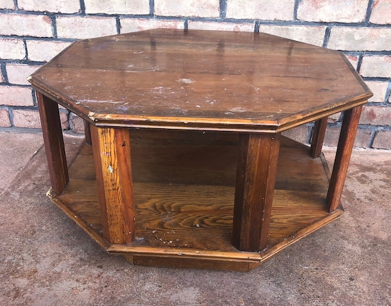 Octagon Coffee Table Two Level Paint To Order Custom Etsy