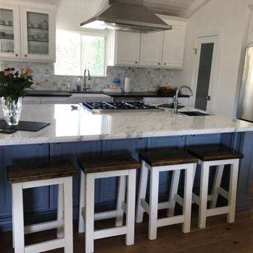 Wood Bar Stools Counter Height, Farmhouse Kitchen Island With 4 Stools