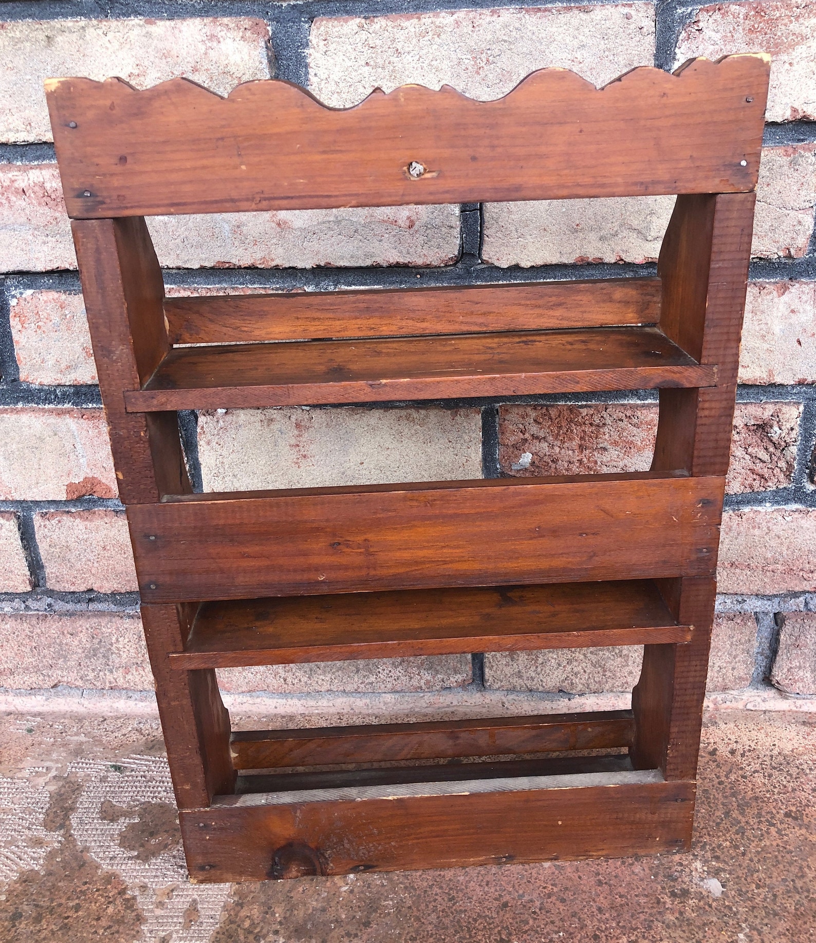 Vintage Large Wood Wall Shelf Wall Storage Shelf Wall Rack Etsy