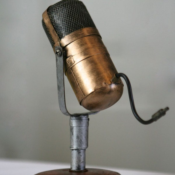Mid Century Vintage Pill Microphone - A Relic of Times Past - Unique Retro Art Gift for Him, for Men, Birthday, Valentines Day, or Best Man