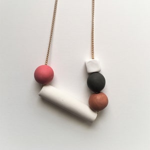 Handmade clay bead necklace