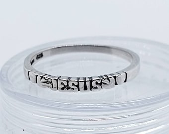 Jesus Ring: Sterling Silver Stackable Religious Band, Easter Jewellery