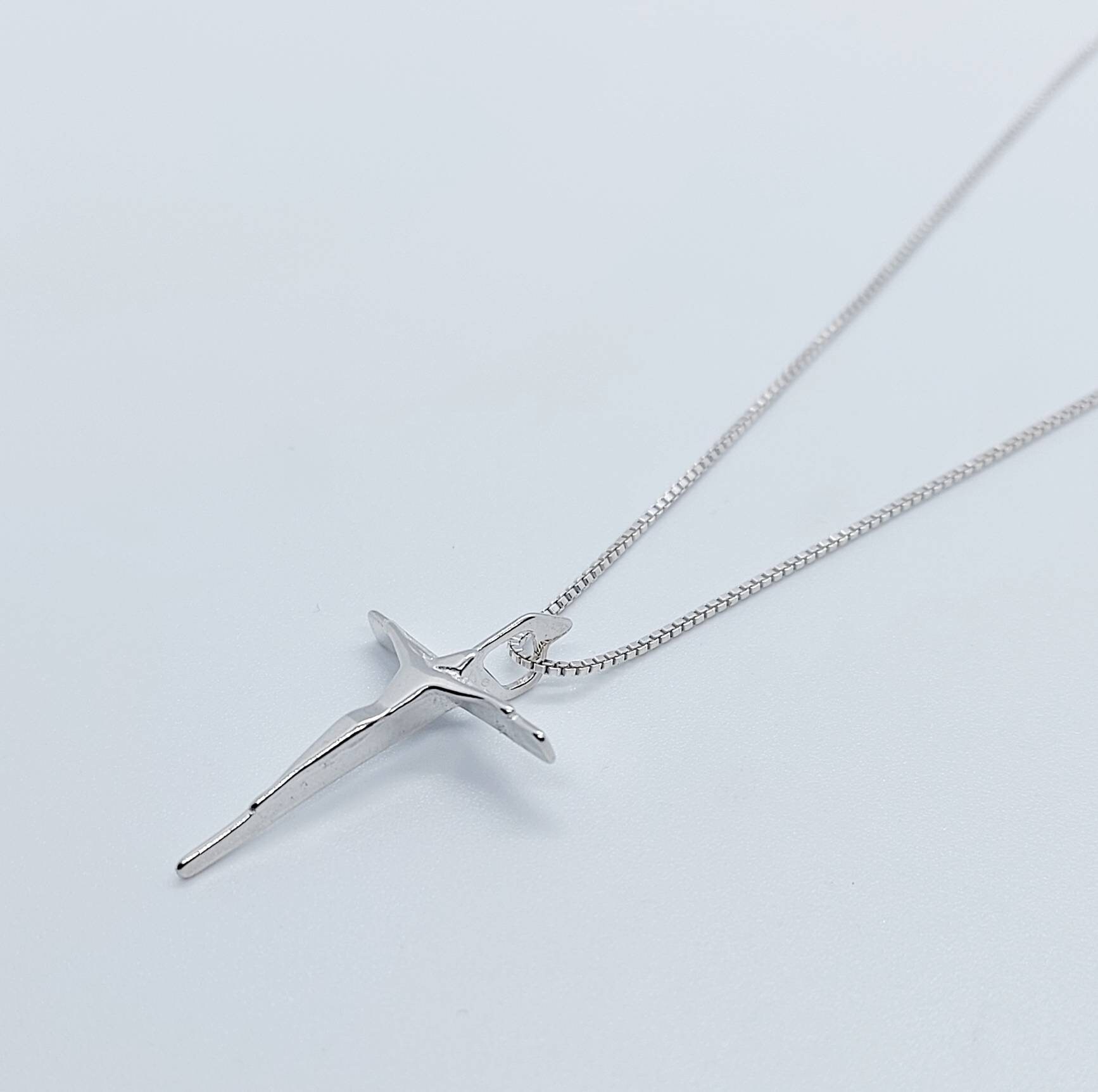 Unique Modern Sterling Silver Cross 