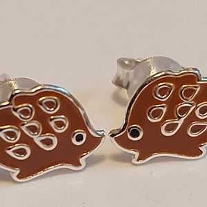 Sterling Silber Igel Ohrringe / 925 Ohrstecker / Tier Ohrstecker / Geburtstag / Geschenk für Mädchen / Geschenk für Kinder / Geschenk für Mädchen