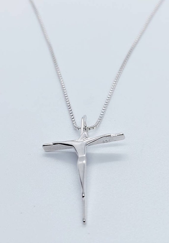 Unique Modern Sterling Silver Cross 