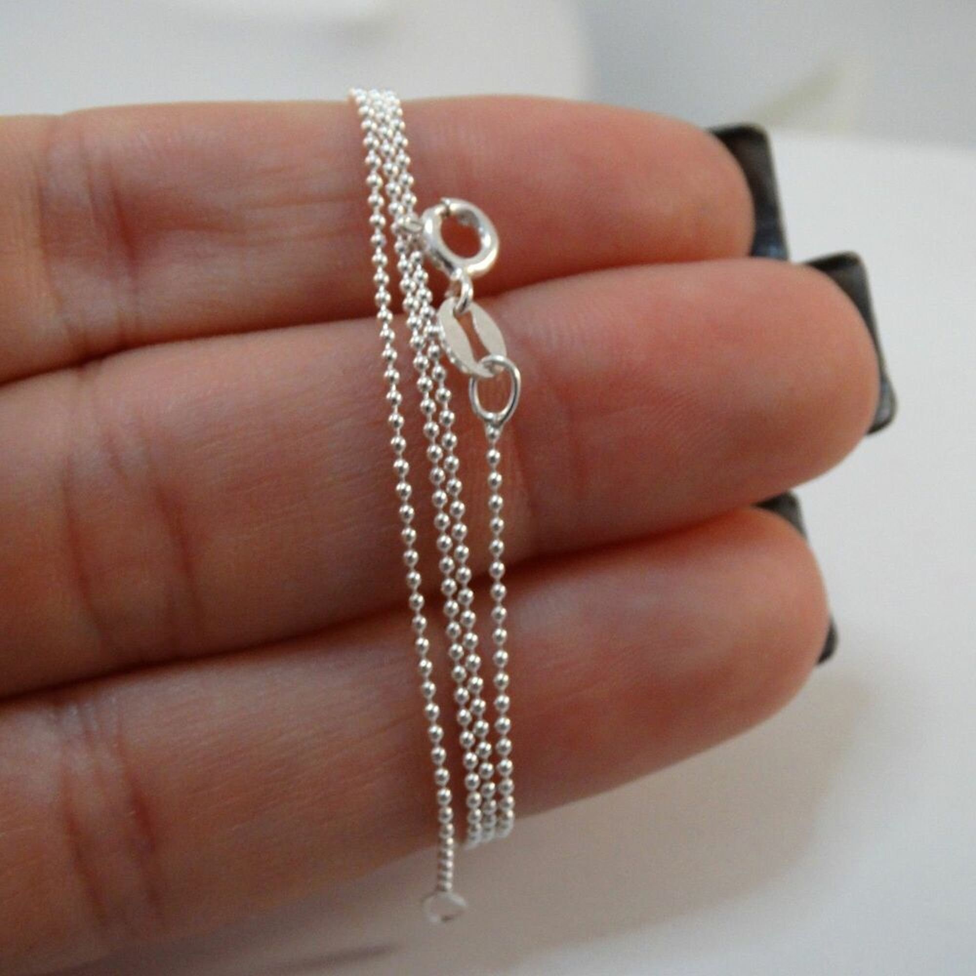 1.2 Mm Sterling Silver Bead Ball Chain Necklace Lengths Etsy UK