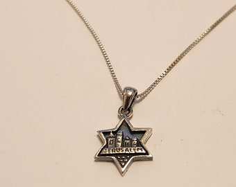 Jerusalem Star of David Necklace Sterling silver, Megan David Pendant Necklace, Judaica Jewellery, Pesach Gift, Batmitzvah gift