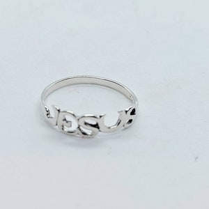Jesus Ring Sterling Silver Stack Word Ring Stackable Ring - Etsy UK