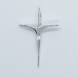 Modern Sterling Silver Cross Pendant: Christian Crucifix Charm