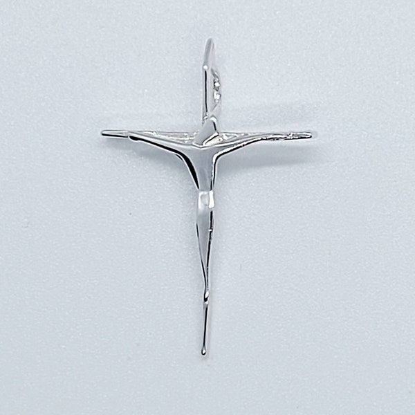 Unique Modern Sterling Silver Cross Crucifix Pendant, Christian Gift, Ladies Jewellery, Grandma Gift, Easter Gift, Granddaughter Gift,