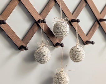 Boho Christmas Tree Ornaments: Handmade Yarn Ornament Set