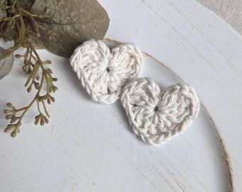 White Heart Hairclip, Set of 2 Heart Hairclips, Boho Accessories for Girls, Boho Hairclip for Toddler, Gift for Young Girl under 10