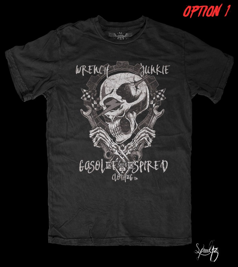 Wrench Junkie Motorcycle T Shirt Cafe Racer Biker Etsy
