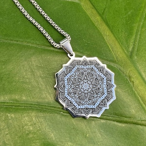 Mandala Necklace | Silver Mandala Pendant | Spiritual Necklace, Yoga Jewelry, Yoga Necklace, Meditation Jewelry, Boho Jewelry, Zen Jewelry