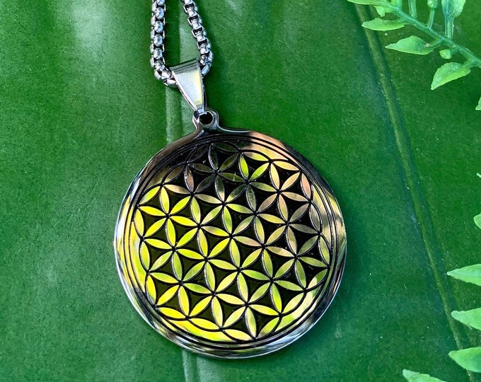 FLOWER of LIFE Necklace on Silver Chain Sacred Geometry Necklace