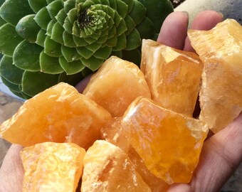 Raw ORANGE CALCITE Crystals (Grade A Natural) Rough Crystal Stones Gemstone for Healing Yoga Meditation, Reiki, Wicca, Crafts Jewelry Supply